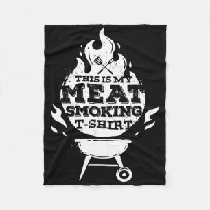 Bbq Smoker Vintage This Is My Meat Smoking  Fleece Blanket