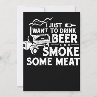 BBQ Smoking Pitmaster Gift Drink Beer Smoke Meat