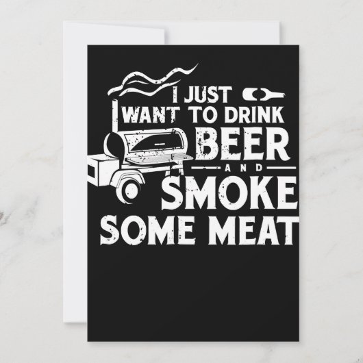 BBQ Smoking Pitmaster Gift Drink Beer Smoke Meat (Front)