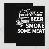 BBQ Smoking Pitmaster Gift Drink Beer Smoke Meat (Front/Back)
