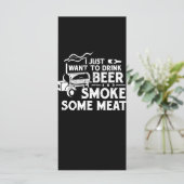 BBQ Smoking Pitmaster Gift Drink Beer Smoke Meat (Standing Front)