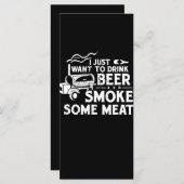 BBQ Smoking Pitmaster Gift Drink Beer Smoke Meat (Front/Back)