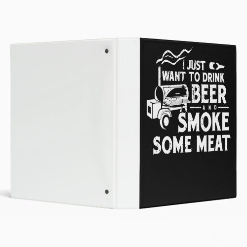 BBQ Smoking Pitmaster Gift Drink Beer Smoke Meat 3 Ring Binder