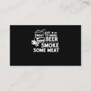 Bbq Smoking Pitmaster Gift Drink Beer Smoke Meat Business Card at Zazzle