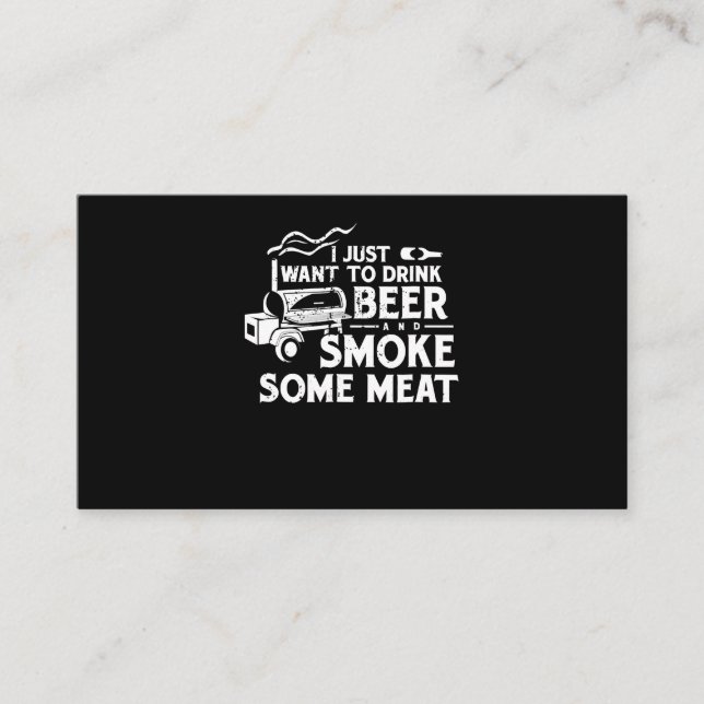 BBQ Smoking Pitmaster Gift Drink Beer Smoke Meat Business Card (Front)