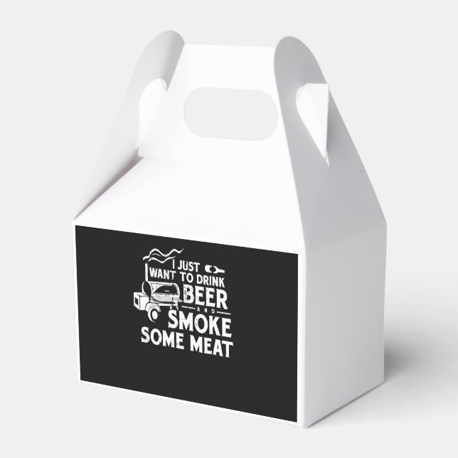 BBQ Smoking Pitmaster Gift Drink Beer Smoke Meat Favor Boxes (Front Side)