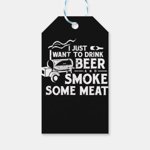 BBQ Smoking Pitmaster Gift Drink Beer Smoke Meat Gift Tags