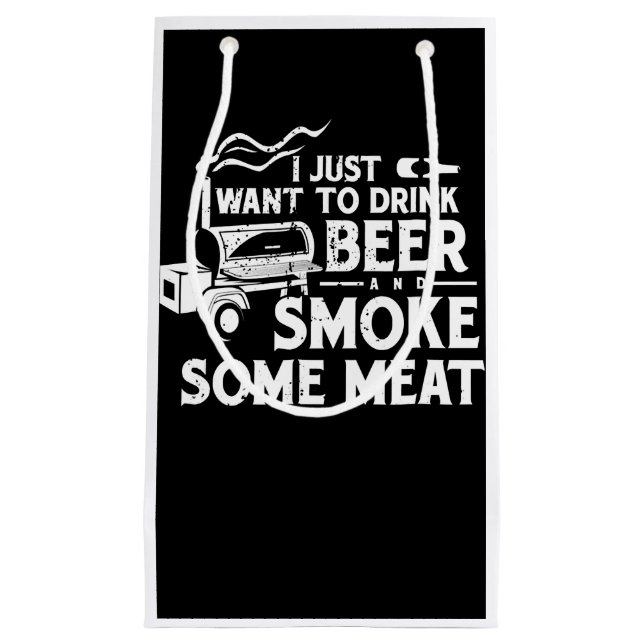 BBQ Smoking Pitmaster Gift Drink Beer Smoke Meat Small Gift Bag (Front)