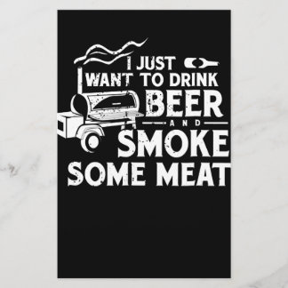 BBQ Smoking Pitmaster Gift Drink Beer Smoke Meat Stationery