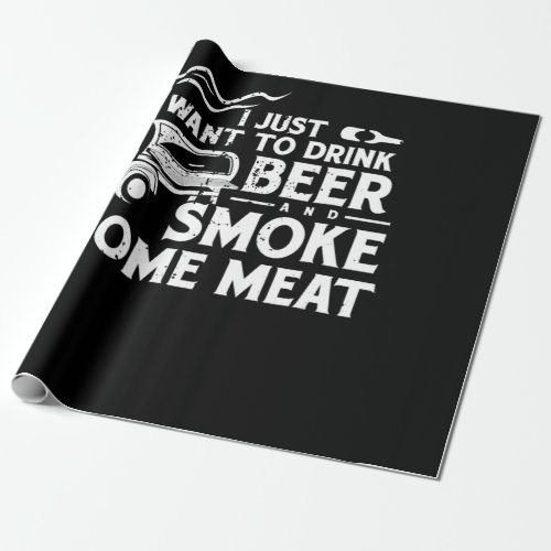 BBQ Smoking Pitmaster Gift Drink Beer Smoke Meat Wrapping Paper