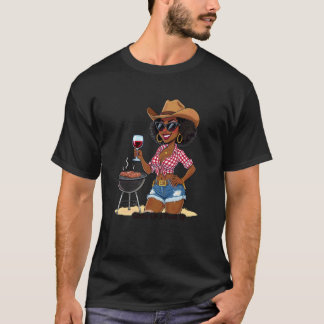 BBQ Snatched Queen Black Woman Cowgirl T-Shirt