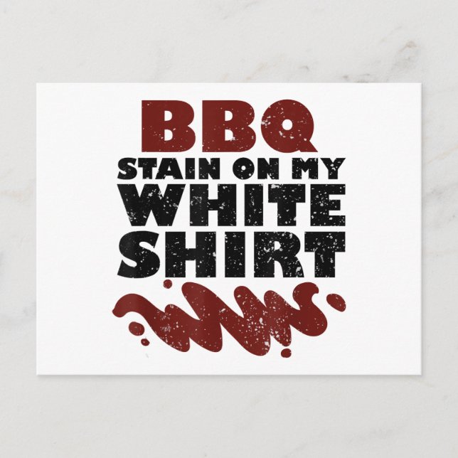 BBQ Stain on my White  Holiday Postcard (Front)