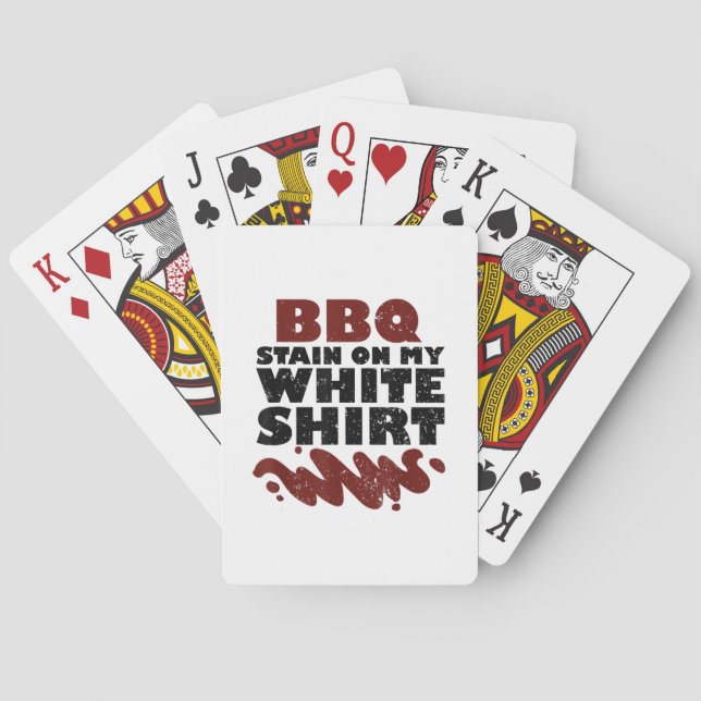BBQ Stain on my White  Poker Cards (Back)