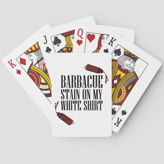 BBQ Stain on my White  Poker Cards (Back)