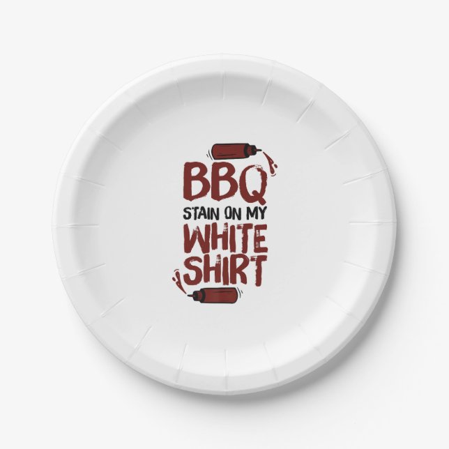 BBQ Stain on my White Premium  Paper Plates (Front)
