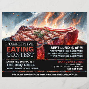 BBQ Steak - Competitive/Speed Eating Contest Flyer