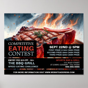 BBQ Steak - Competitive/Speed Eating Contest Poster