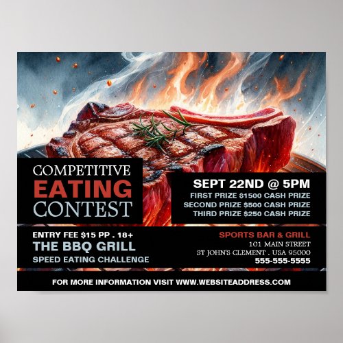 BBQ Steak _ CompetitiveSpeed Eating Contest Poster