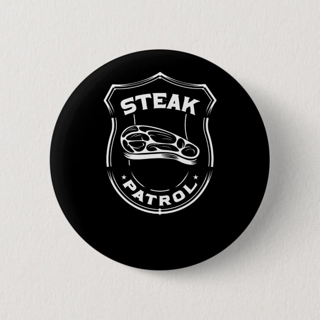 Bbq Steak Patrol  Button (Front)
