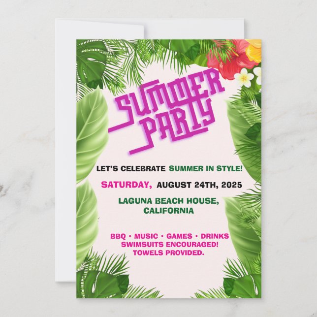 BBQ Summer Bash Invitation (Front)