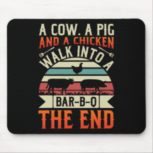 Bbq Summer Grillin Cow Pig Chicken For Men Graphic Mouse Pad