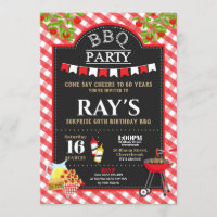 BBQ Surprise Birthday Party Invitations