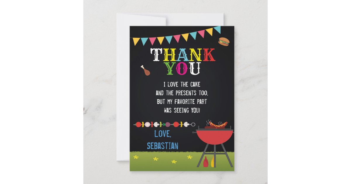 BBQ THANK YOU CARD Zazzle
