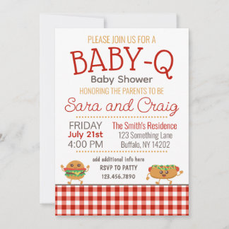BBQ theme Baby-Q Baby Shower Editable Invitation