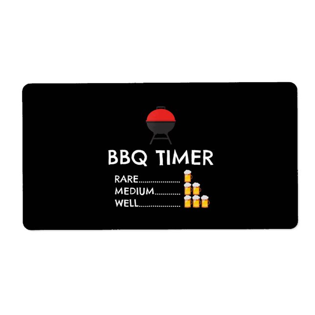 BBQ Timer Barbecue Funny Grill Grilling Gift Label (Front)