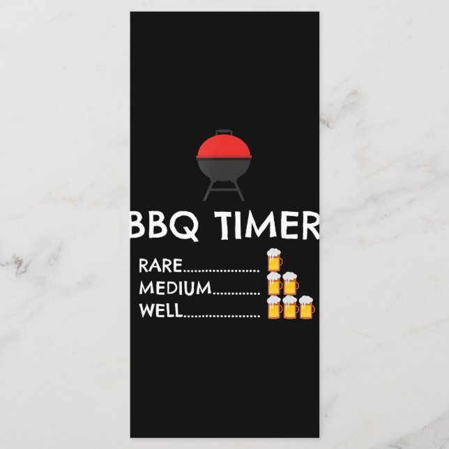 BBQ Timer Barbecue Funny Grill Grilling Gift Menu (Front)