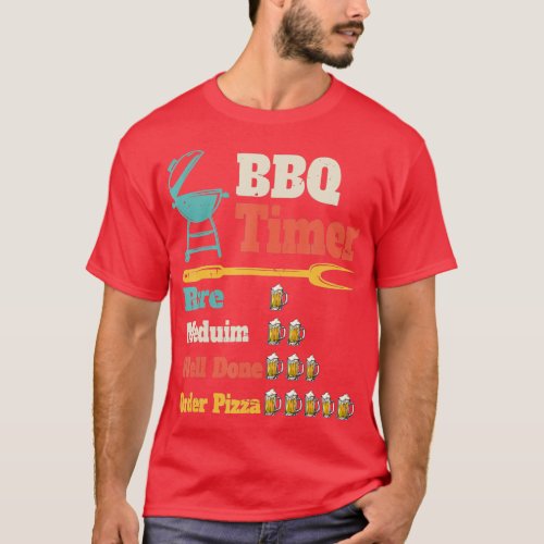 BBQ Timer Barbecue Grilling Beer Drinking Party  T_Shirt