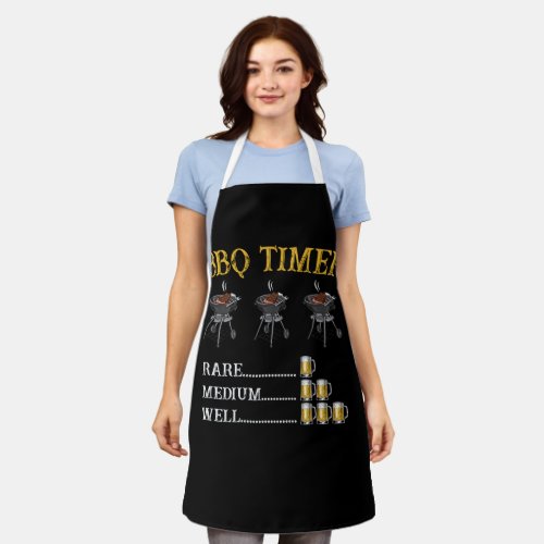 BBQ Timer Barbecue Rare Medium Well Beer Apron