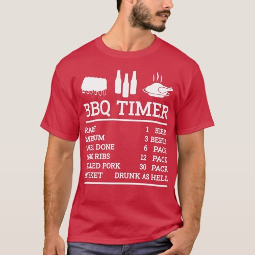 BBQ Timer Beef and Beer Rare Medium Well Brisket B T_Shirt