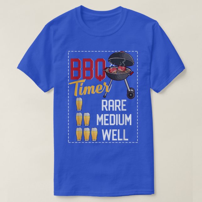 BBQ Timer Drink Beer Funny Grilling BBQ Meme  T-Shirt (Design Front)