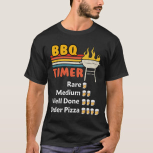 Bbq Timer Flag Funny Barbecue Grill 4th July Dad T-Shirt