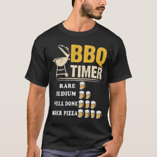 Bbq Timer Flag Funny Barbecue Grill 4th July Dad T-Shirt