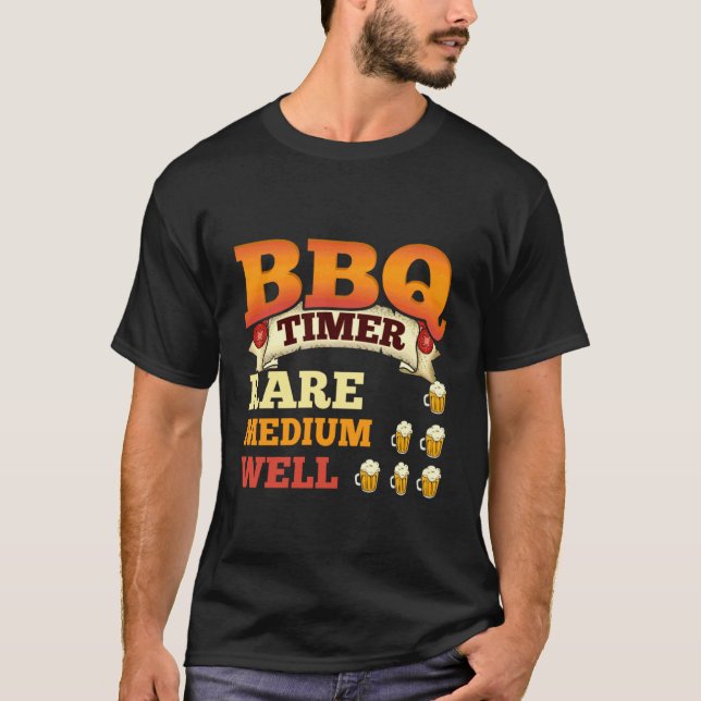 BBQ Timer - Funny BBQ Smoker Barbecue Grilling Men T-Shirt (Front)