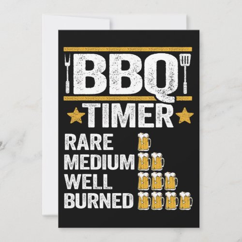 BBQ Timer Grilling Barbecue Smoking Meat Funny Pig Invitation