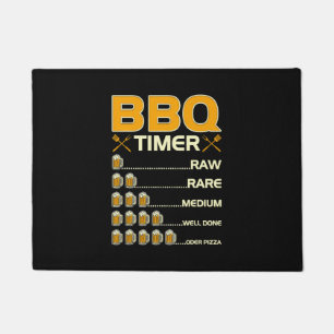 BBQ Timer Grilling Beer Drinking Doormat