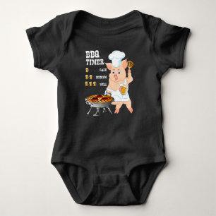 bbq timer pig grill barbecue beer lover men adult baby bodysuit
