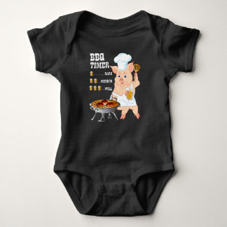 bbq timer pig grill barbecue beer lover men adult baby bodysuit