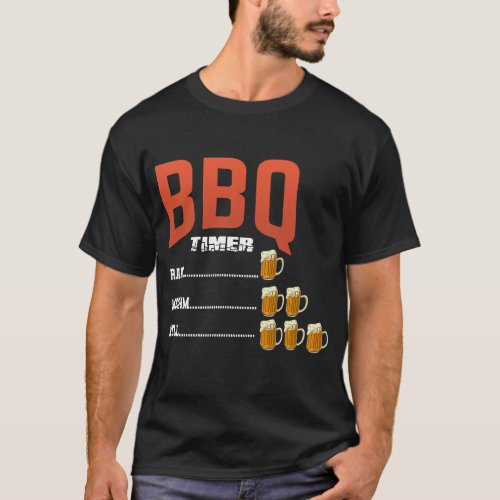 BBQ timer rare medium and well  funny Beer BBQ T_Shirt