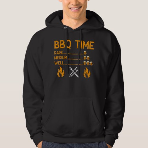 BBQ Timer Rare Medium Well Beer Drinker Barbecue B Hoodie