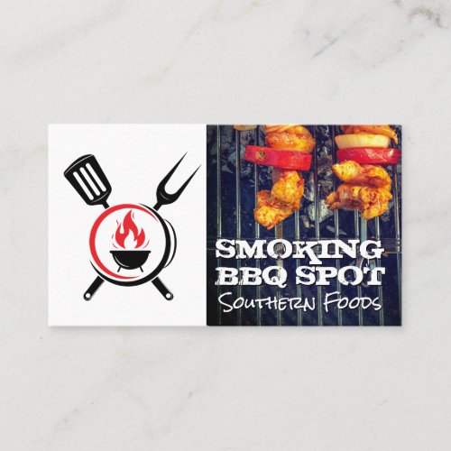BBQ Tools Icon  Barbecue Pit Business Card