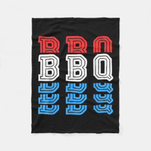 Bbq Us Flag Barbecue Grilling Fathers Day Memorial Fleece Blanket