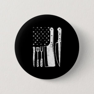 Bbq usa flag patriotic fourth of july master chef button
