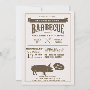 BBQ Wedding Couple's Shower Party Invitation