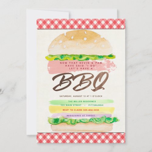 BBQ Wedding Reception invitation