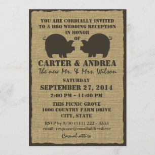 BBQ Wedding Reception Invitation