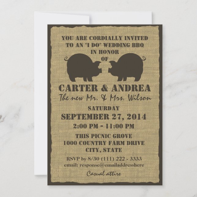 BBQ Wedding Reception Invitation (Front)